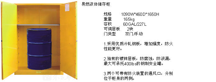 黃色易燃液體儲藏柜
